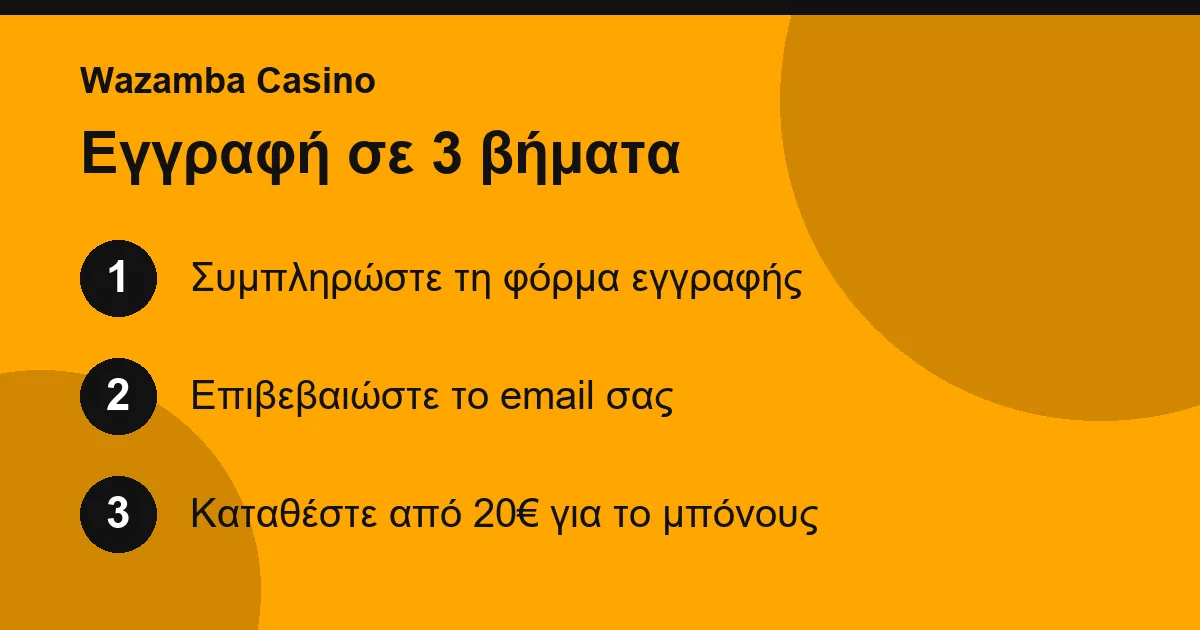 Εγγραφή στο Wazamba Casino σε τρία βήματα